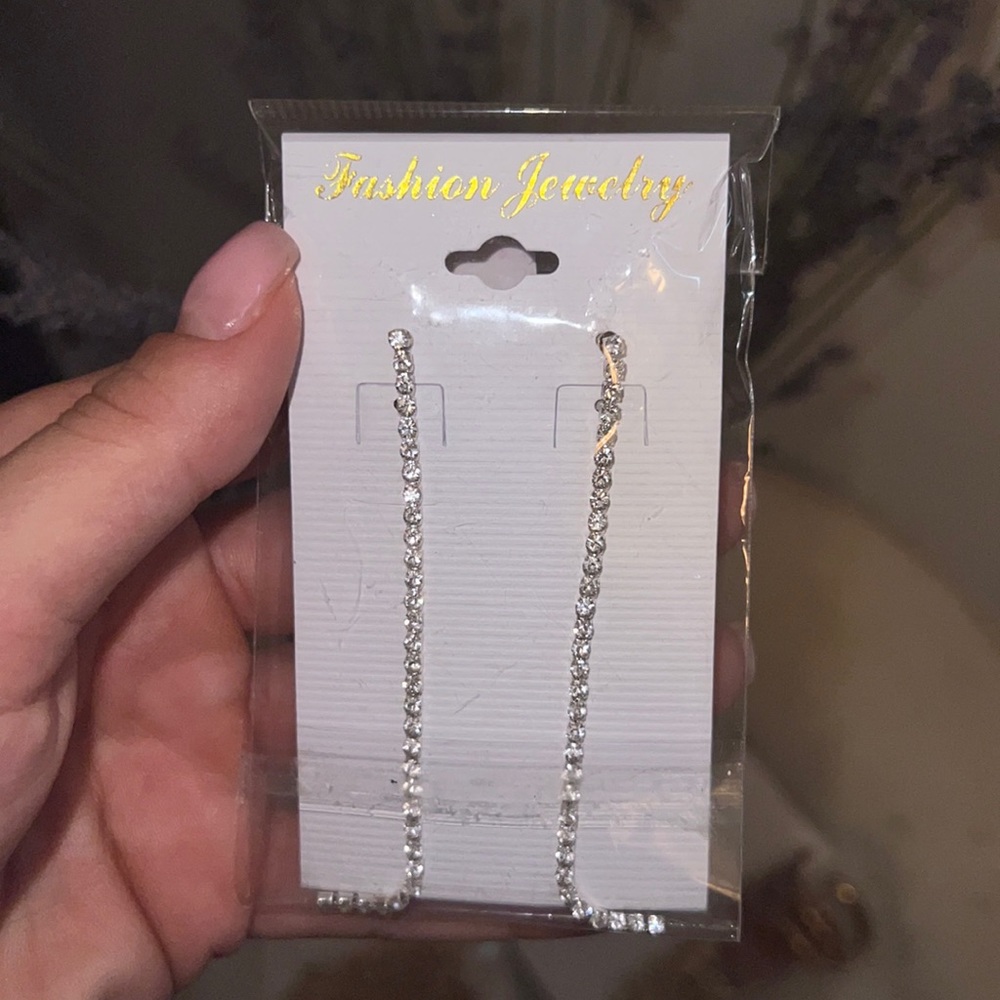 Rhinestone drip earrings
